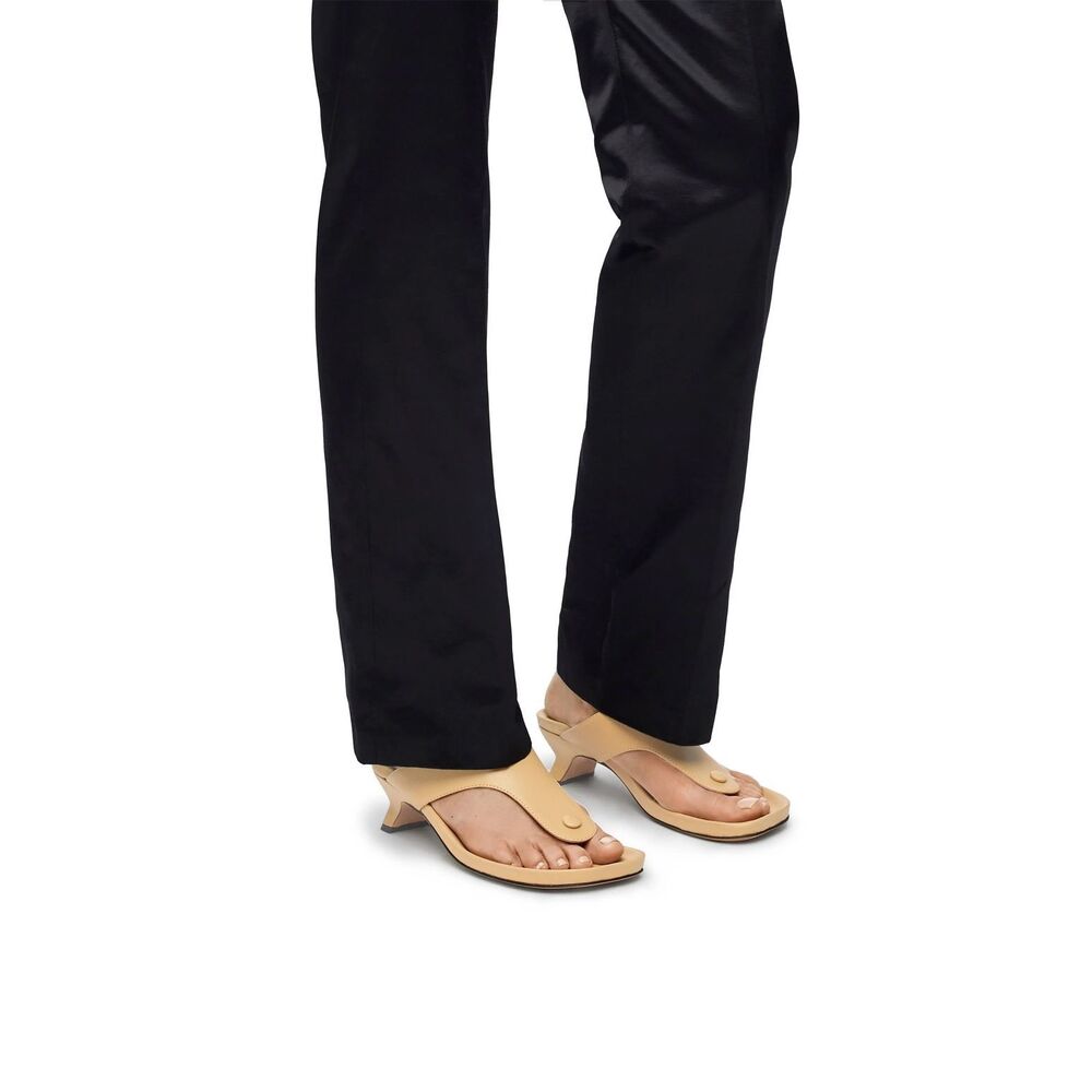 LOEWE WOMEN'S EASE 35MM LEATHER SANDALS IN MEDIUM CONCEALER $890